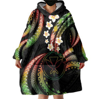 Hawaii Map Kanaka Maoli Wearable Blanket Hoodie Fantastic Frangipani Reggae