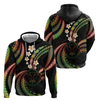 Hawaii Map Kanaka Maoli Zip Hoodie Fantastic Frangipani Reggae