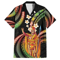Hawaii King Kamehameha Family Matching Tank Maxi Dress and Hawaiian Shirt Fantastic Plumeria Reggae
