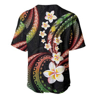 Hawaii Plumeria Reggae Baseball Jersey Polynesian Pattern