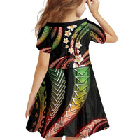Hawaii Plumeria Reggae Family Matching Long Sleeve Bodycon Dress and Hawaiian Shirt Polynesian Pattern