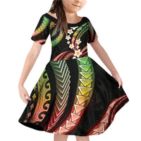 Hawaii Plumeria Reggae Family Matching Off Shoulder Short Dress and Hawaiian Shirt Polynesian Pattern