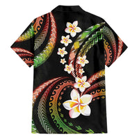 Hawaii Plumeria Reggae Family Matching Short Sleeve Bodycon Dress and Hawaiian Shirt Polynesian Pattern