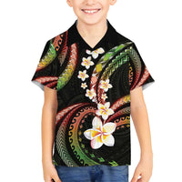 Hawaii Plumeria Reggae Family Matching Summer Maxi Dress and Hawaiian Shirt Polynesian Pattern