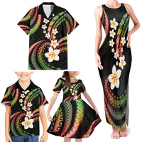 Hawaii Plumeria Reggae Family Matching Tank Maxi Dress and Hawaiian Shirt Polynesian Pattern LT01 - Polynesian Pride