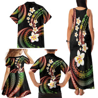 Hawaii Plumeria Reggae Family Matching Tank Maxi Dress and Hawaiian Shirt Polynesian Pattern LT01 - Polynesian Pride