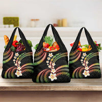 Hawaii Plumeria Reggae Grocery Bag Polynesian Pattern