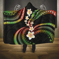 Hawaii Plumeria Reggae Hooded Blanket Polynesian Pattern