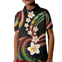 Hawaii Plumeria Reggae Kid Polo Shirt Polynesian Pattern
