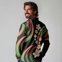 Hawaii Plumeria Reggae Long Sleeve Polo Shirt Polynesian Pattern LT01 - Polynesian Pride