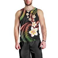 Hawaii Plumeria Reggae Men Tank Top Polynesian Pattern