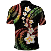 Hawaii Plumeria Reggae Polo Shirt Polynesian Pattern