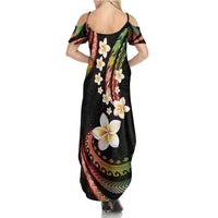 Hawaii Plumeria Reggae Summer Maxi Dress Polynesian Pattern