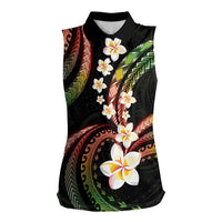 Hawaii Plumeria Reggae Women Sleeveless Polo Shirt Polynesian Pattern LT01 Female Reggae - Polynesian Pride