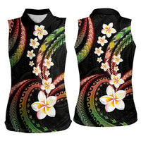 Hawaii Plumeria Reggae Women Sleeveless Polo Shirt Polynesian Pattern LT01 - Polynesian Pride