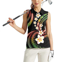 Hawaii Plumeria Reggae Women Sleeveless Polo Shirt Polynesian Pattern LT01 - Polynesian Pride