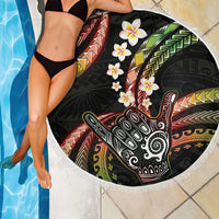 Hawaii Shaka Sign Beach Blanket Fantastic Frangipani Reggae