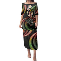 Hawaii Shaka Sign Family Matching Puletasi and Hawaiian Shirt Fantastic Frangipani Reggae