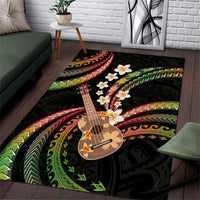 Hawaiian Ukulele Area Rug Jawaiian Fantastic Plumeria