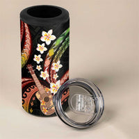 Hawaiian Ukulele 4 in 1 Can Cooler Tumbler Jawaiian Fantastic Plumeria