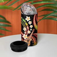 Hawaiian Ukulele 4 in 1 Can Cooler Tumbler Jawaiian Fantastic Plumeria