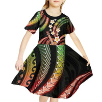 Hawaiian Ukulele Kid Short Sleeve Dress Jawaiian Fantastic Plumeria LT01 - Polynesian Pride