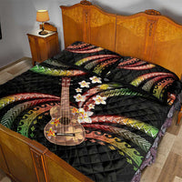 Hawaiian Ukulele Quilt Bed Set Jawaiian Fantastic Plumeria