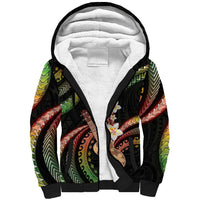 Hawaiian Ukulele Sherpa Hoodie Jawaiian Fantastic Plumeria LT01 Unisex Reggae - Polynesian Pride