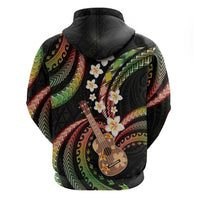 Hawaiian Ukulele Zip Hoodie Jawaiian Fantastic Plumeria LT01 - Polynesian Pride