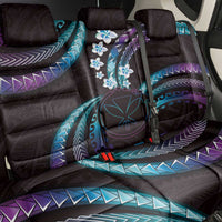 Hawaii Map Kanaka Maoli Back Car Seat Cover Fantastic Frangipani Amethyst Gradient
