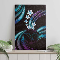 Hawaii Map Kanaka Maoli Canvas Wall Art Fantastic Frangipani Amethyst Gradient