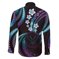 Hawaii Map Kanaka Maoli Family Matching Mermaid Dress and Hawaiian Shirt Fantastic Frangipani Amethyst Gradient LT01 - Polynesian Pride