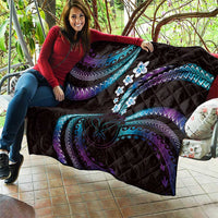 Hawaii Map Kanaka Maoli Quilt Fantastic Frangipani Amethyst Gradient