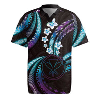 Hawaii Map Kanaka Maoli Rugby Jersey Fantastic Frangipani Amethyst Gradient LT01 Purple - Polynesian Pride