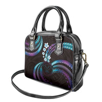 Hawaii Map Kanaka Maoli Shoulder Handbag Fantastic Frangipani Amethyst Gradient LT01 - Polynesian Pride