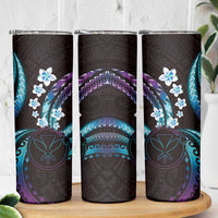 Hawaii Map Kanaka Maoli Skinny Tumbler Fantastic Frangipani Amethyst Gradient
