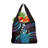 Hawaii King Kamehameha Grocery Bag Fantastic Plumeria Amethyst Gradient
