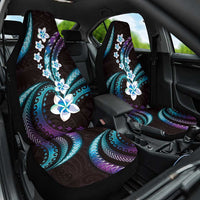 Hawaii Plumeria Car Seat Cover Amethyst Gradient Polynesian Pattern