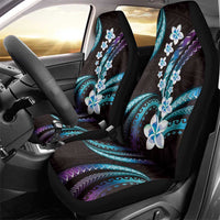 Hawaii Plumeria Car Seat Cover Amethyst Gradient Polynesian Pattern