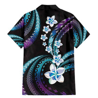 Hawaii Plumeria Family Matching Mermaid Dress and Hawaiian Shirt Amethyst Gradient Polynesian Pattern