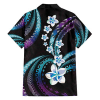 Hawaii Plumeria Family Matching Puletasi and Hawaiian Shirt Amethyst Gradient Polynesian Pattern