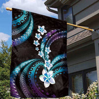 Hawaii Plumeria Garden Flag Amethyst Gradient Polynesian Pattern LT01 - Polynesian Pride