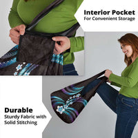 Hawaii Plumeria Grocery Bag Amethyst Gradient Polynesian Pattern