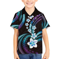 Hawaii Plumeria Hawaiian Shirt Amethyst Gradient Polynesian Pattern
