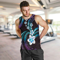 Hawaii Plumeria Men Tank Top Amethyst Gradient Polynesian Pattern