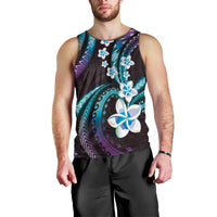 Hawaii Plumeria Men Tank Top Amethyst Gradient Polynesian Pattern