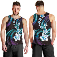 Hawaii Plumeria Men Tank Top Amethyst Gradient Polynesian Pattern