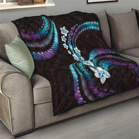 Hawaii Plumeria Quilt Amethyst Gradient Polynesian Pattern