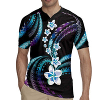 Hawaii Plumeria Rugby Jersey Amethyst Gradient Polynesian Pattern LT01 - Polynesian Pride