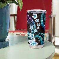 Hawaii Plumeria Tumbler Cup Amethyst Gradient Polynesian Pattern